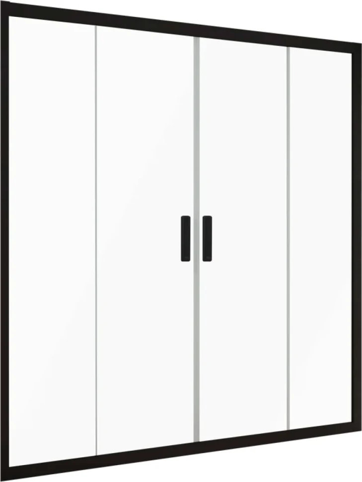 Душевая дверь в нишу Kubele DE019 D4-MAT-BLMT 155 см, профиль матовый черный