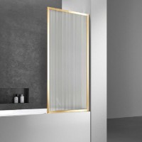 Шторка на ванну Vincea VSB-41700FLG 70 см, профиль брашированное золото, стекло рифленое