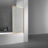 Шторка на ванну Vincea VSB-41700FLG 70 см, профиль брашированное золото, стекло рифленое
