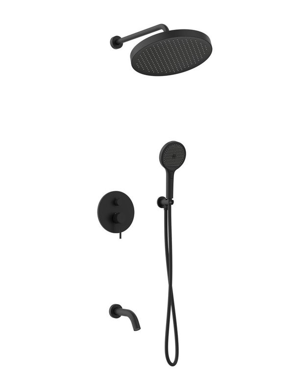 Душевой комплект AltroBagno Bilancia AltroBagnoBilancia040504MB С ВНУТРЕННЕЙ ЧАСТЬЮ, черный матовый