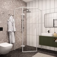 Душевой уголок Ceruttispa C2AW 100x100, профиль белый