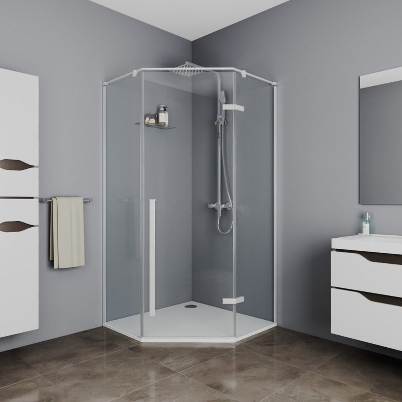 Душевой уголок Ceruttispa C2AW 100x100, профиль белый