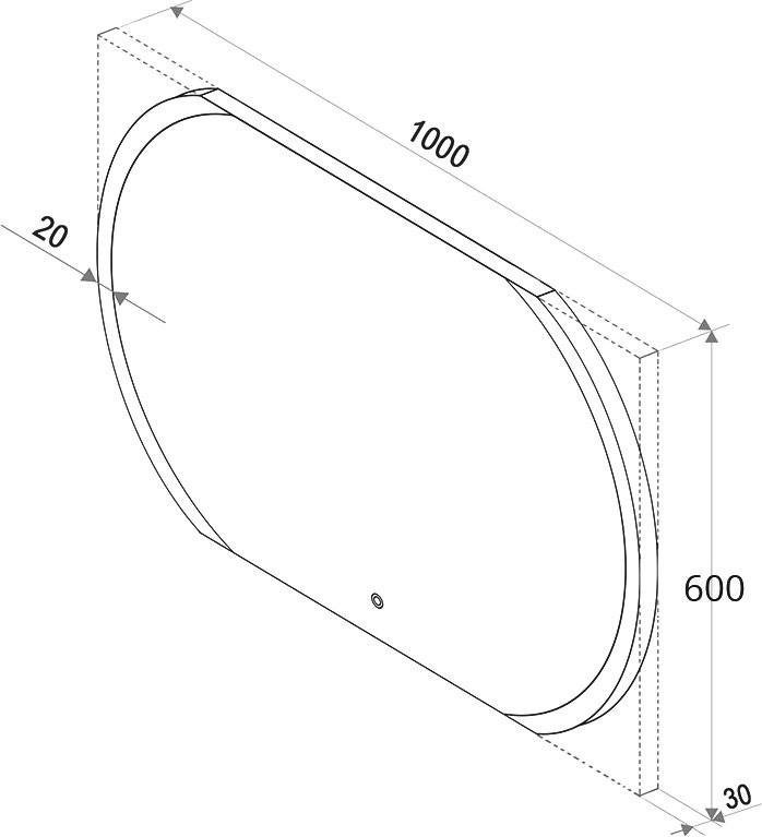Зеркало Бриклаер Вега / Мальта 100 с подсветкой, овальное