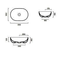 Накладная раковина Catalano Sfera 0522500001 50 глянцевая белая, овальная