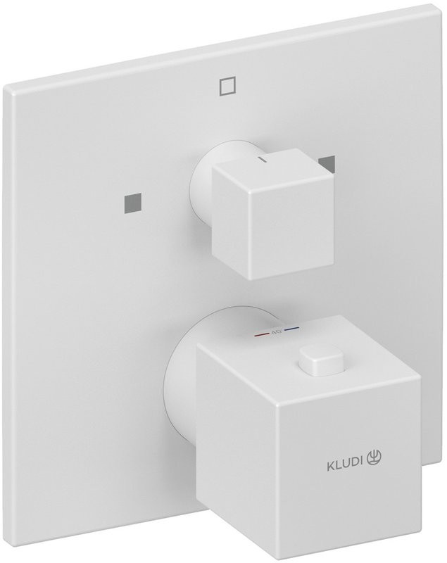 Термостатический смеситель встраиваемый Kludi Decus 548105375 белый матовый, с внутренней частью 88022