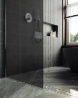 Душевая перегородка Maybahglass MGD-694-5ш 89 см, профиль хром матовый, стекло графит матовое