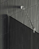 Душевая перегородка Maybahglass MGD-694-5ш 89 см, профиль хром матовый, стекло графит матовое