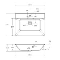 Мебельная раковина BelBagno BB600/450-LV-ART-AST-NERO черная матовая