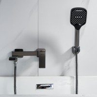 Смеситель для ванны с душем Shevanik S4002T оружейная сталь