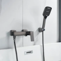 Смеситель для ванны с душем Shevanik S4002T оружейная сталь