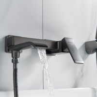 Смеситель для ванны с душем Shevanik S4002T оружейная сталь