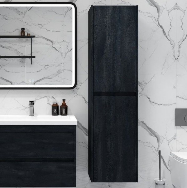 Шкаф пенал для ванной Art&Max Family-M подвесной, hard coal