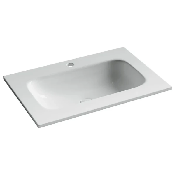 Мебельная раковина Ceramicanova Grace CN7031 70 накладная, глянцевая белая, прямоугольная, фарфор