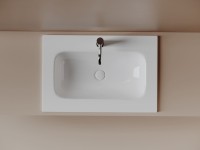 Мебельная раковина Ceramicanova Grace CN7031 70 накладная, глянцевая белая, прямоугольная, фарфор