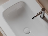 Мебельная раковина Ceramicanova Grace CN7031 70 накладная, глянцевая белая, прямоугольная, фарфор