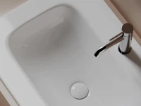 Мебельная раковина Ceramicanova Grace CN7031 70 накладная, глянцевая белая, прямоугольная, фарфор