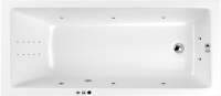 Акриловая ванна WHITECROSS Wave Smart Nano 170x70 см, встраиваемая, с гидромассажем, белый глянец, с каркасом, со сливом-переливом