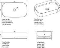 Накладная раковина Galassia SmartB 7407 65 белая, прямоугольная, фаянс