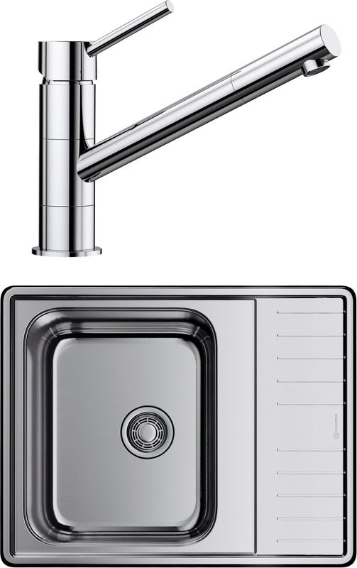 Комплект Мойка Omoikiri Sagami 63 + Смеситель Blanco Kano 521502