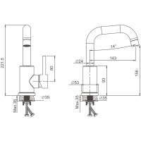 Смеситель для раковины BELZ B810 B10810-7 черный Смеситель для раковины BELZ B810 B10810-7 черный