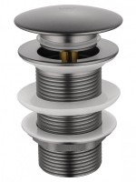 Донный клапан для раковины Wonzon & Woghand WW-88SS02-BGM с переливом, темный графит