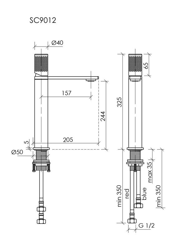Смеситель для раковины высокий Sancos Nexus, черный матовый, SC9012MB