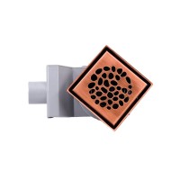 Душевой трап Plumberia Selection PS Stones PSS13RM 13x13, в пол, медь, с сифоном