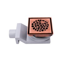 Душевой трап Plumberia Selection PS Stones PSS13RM 13x13, в пол, медь, с сифоном