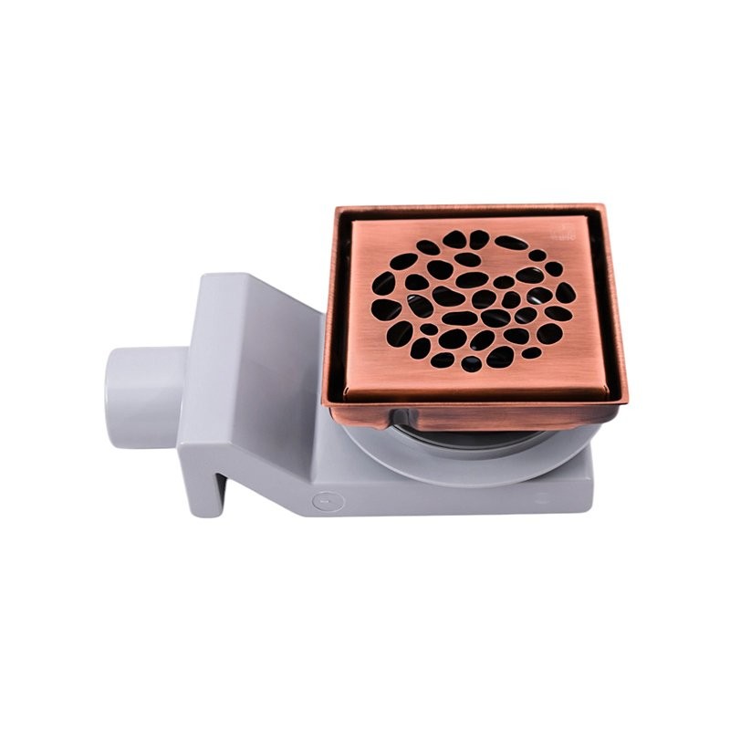 Душевой трап Plumberia Selection PS Stones PSS13RM 13x13, в пол, медь, с сифоном