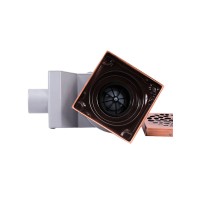 Душевой трап Plumberia Selection PS Stones PSS13RM 13x13, в пол, медь, с сифоном