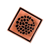 Душевой трап Plumberia Selection PS Stones PSS13RM 13x13, в пол, медь, с сифоном