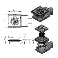 Душевой трап Plumberia Selection PS Stones PSS13RM 13x13, в пол, медь, с сифоном