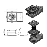 Душевой трап Plumberia Selection PS Stones PSS13RM 13x13, в пол, медь, с сифоном