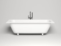 Ванна из искусственного камня Salini Orlanda Axis S-Stone 190x80 см, встраиваемая, матовая белая, на ножках