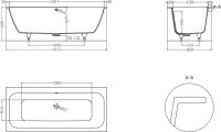Ванна из искусственного камня Salini Orlanda Axis S-Stone 190x80 см, встраиваемая, матовая белая, на ножках