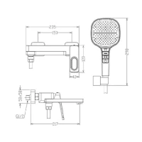 Смеситель для ванны Raglo R51.30.06, черный Смеситель для ванны Raglo R51.30.06, черный