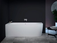 Акриловая ванна Cezares Slim SLIM CORNER-180-80-60-L-W37-SET 180x80 см, левая, пристенная, белая, асимметричная, с каркасом, со сливом-переливом