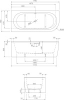Акриловая ванна Cezares Slim SLIM CORNER-180-80-60-L-W37-SET 180x80 см, левая, пристенная, белая, асимметричная, с каркасом, со сливом-переливом