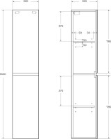 Шкаф пенал для ванной BelBagno Albano 32 rovere rustico