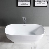 Акриловая ванна Vincea VBT-630 170x75 см, отдельностоящая, белая, овальная, со сливом-переливом, с донным клапаном