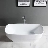 Акриловая ванна Vincea VBT-630 170x75 см, отдельностоящая, белая, овальная, со сливом-переливом, с донным клапаном
