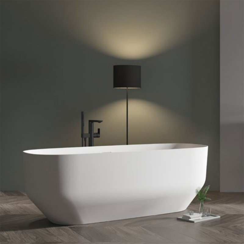 Акриловая ванна Vincea VBT-630 170x75 см, отдельностоящая, белая, овальная, со сливом-переливом, с донным клапаном