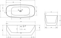 Акриловая ванна Vincea VBT-630 170x75 см, отдельностоящая, белая, овальная, со сливом-переливом, с донным клапаном