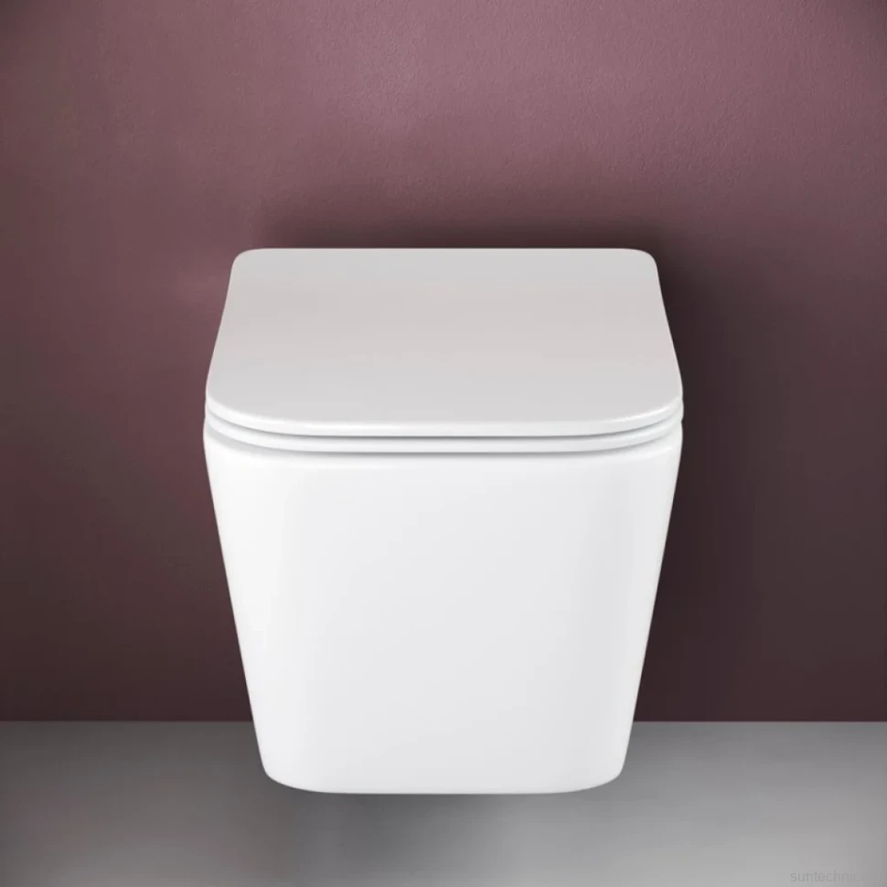 Комплект Унитаз подвесной Ceramicanova Metric Rimless CN3007 с микролифтом, безободковый + Инсталляция STWORKI + Кнопка 230823 хром матовый