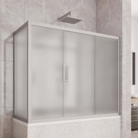 Шторка на ванну Kubele DE019 PR3-MAT-MT, 170х80 см, профиль матовый хром