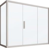 Шторка на ванну Kubele DE019 PR3-MAT-MT, 170х80 см, профиль матовый хром