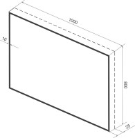 Зеркало Wellsee 7 Rays’ Spectrum 100х80 с подсветкой, черное