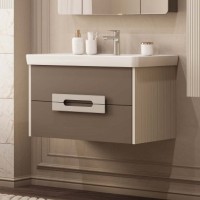 Тумба под раковину без столешницы AQUATON Ар-Деко 85 подвесная, 2 ящика, кашемир