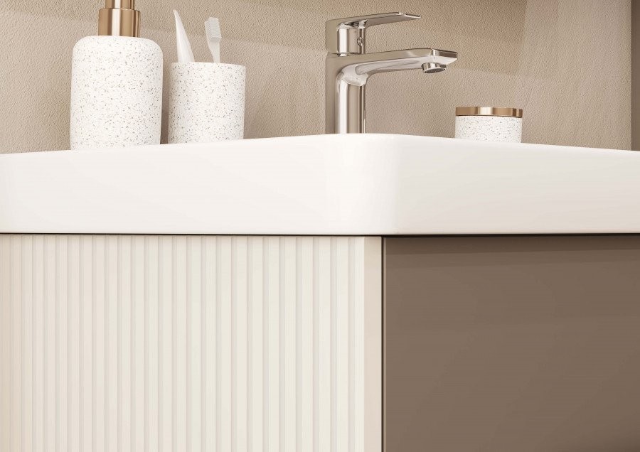 Тумба под раковину без столешницы AQUATON Ар-Деко 85 подвесная, 2 ящика, кашемир