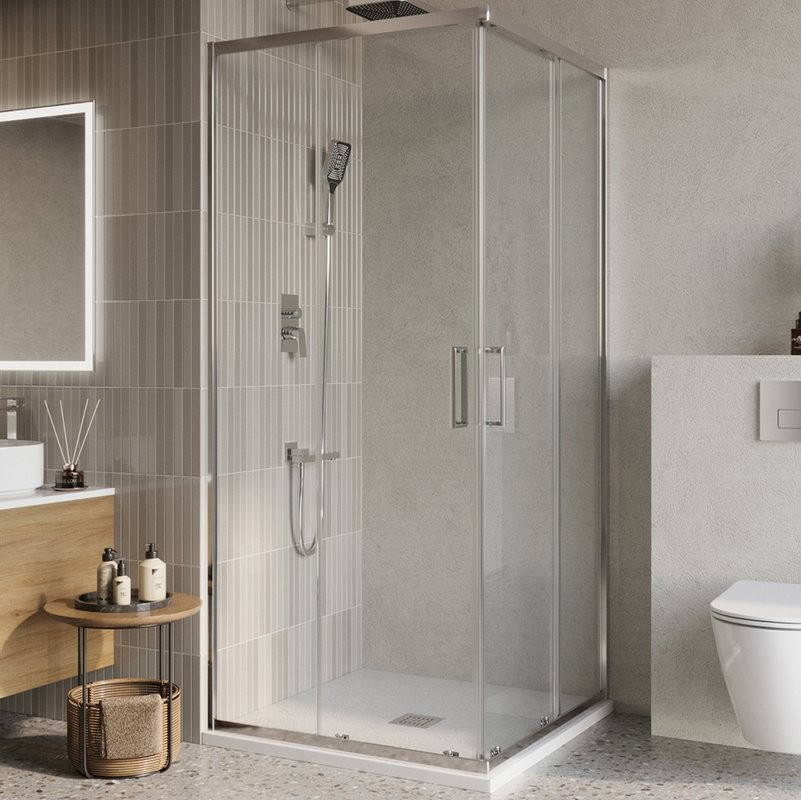 Душевой уголок BelBagno Luce A-2-80-C-Cr 80x80, профиль хром, стекло прозрачное